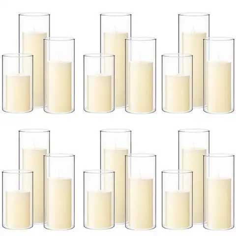 Shihanee 36 Pcs Pillar Candles and Glass Cylinder Vases