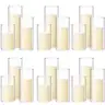 Shihanee 36 Pcs Pillar Candles and Glass Cylinder Vases