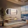 TheiaMo 51&#x22;x27&#x22; Oval Led Mirror for Bathroom Gold Metal