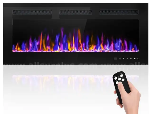 BETELNUT 40&#x22; Electric Fireplace Wall Mounted and Recessed