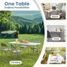 DUMOS 8ft Plastic Folding Table Indoor Outdoor Portable