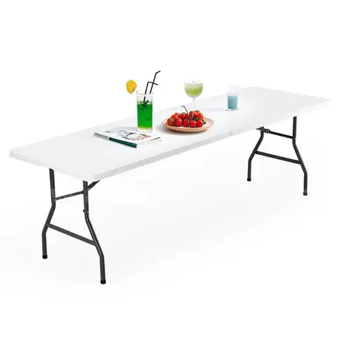 DUMOS 8ft Plastic Folding Table Indoor Outdoor Portable