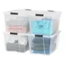 IRIS USA 72 Qt Stackable Plastic Storage Bins with Lids