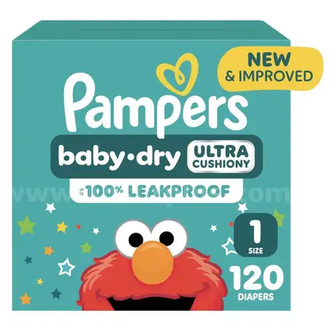 Pampers Baby Dry Baby Diapers, Size 1 - 120 Count