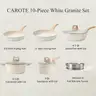 CAROTE Pots and Pans Set Nonstick White Granite Induction
