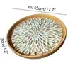 i-lan 18&#x22; Round Decorative Rattan Serving Platter