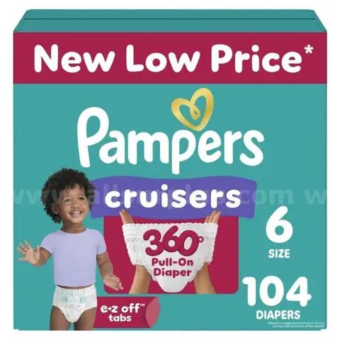 Pampers Cruisers 360 Pull-on Diapers, Size 6 - 104 Count