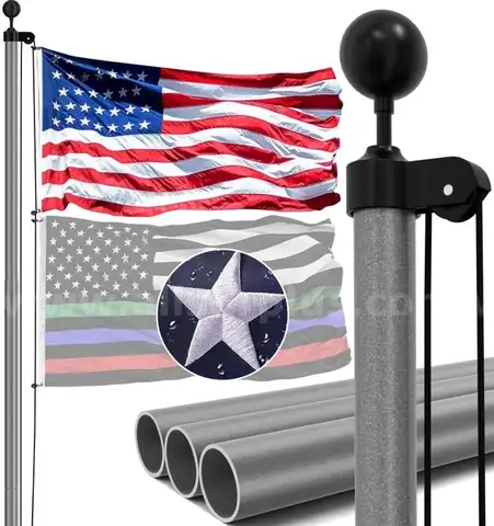 IIOPE 25FT Heavy Duty Flag Pole for Outside House 13-Gauge