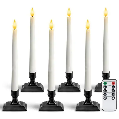 Homemory Wax Window Candles with Remote Timer, Dimmer