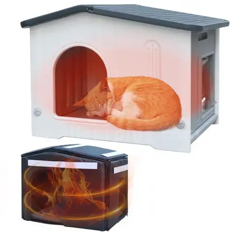 Rockever Insulated Plastic Outdoor Cat House