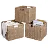 12x12x10in Seagrass Storage Baskets Set of 4, Large Wicker