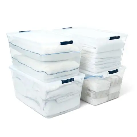 Rubbermaid Cleverstore 95 Quart Clear Storage Bins with Lids
