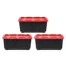 3 Pack, 30 Gallon Plastic Storage Bin Full-Grip Handles Easy-Carry Stackable Heavy Duty Organizer