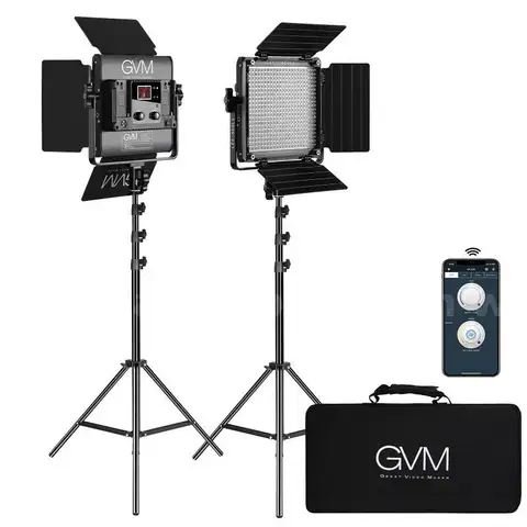 GVM 2 Pack LED Video Lighting Kits with APP Control