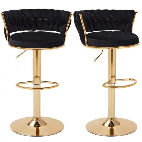 VECELO Bar Stools Set of 2 Adjustable Barstools Counter