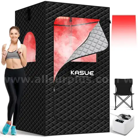KASUE Infrared Sauna Box Portable Steam Sauna with 3L