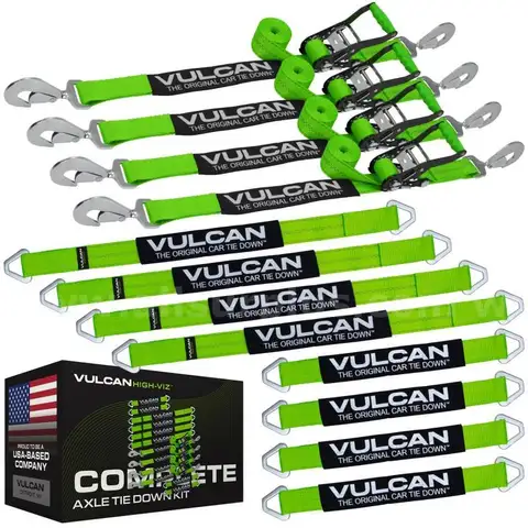 VULCAN Complete Axle Strap Tie Down Kit with Snap Hook