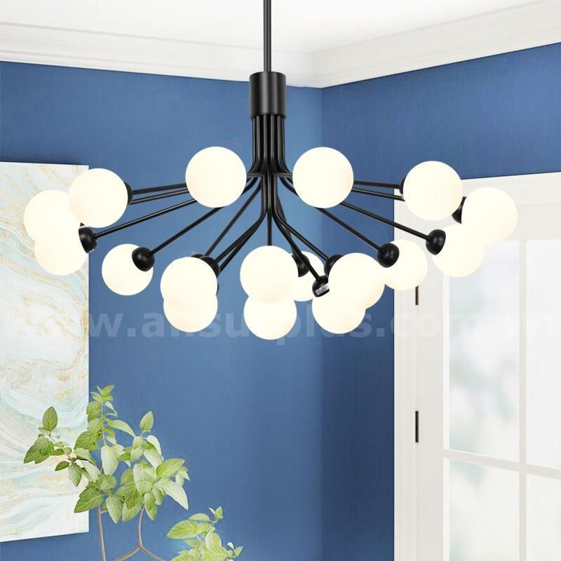 Wansi Shine Modern Glass Ball Sputnik Chandelier 18-Light