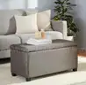 LOT OF 10 BRAND NEW Amazon Basics Upholstered Storage Rectangular Ottoman and Entryway Bench, Charcoal Gray -WILL SHIP
