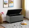 LOT OF 10 BRAND NEW Amazon Basics Upholstered Storage Rectangular Ottoman and Entryway Bench, Charcoal Gray -WILL SHIP