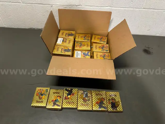 Box Of 33 Sealed 110 and 55 Count Gold Foil Pokemon Cards -WILL SHIP