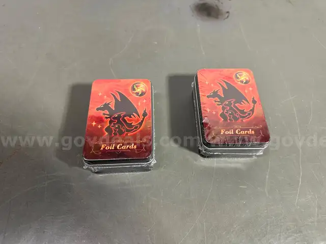 2 Pokemon Foil Cards Tins-WILL SHIP