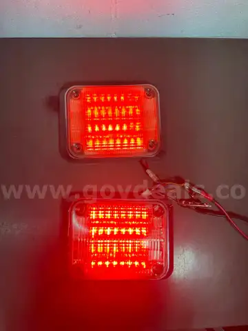 Pair of RED Whelen 900 Series Steady Burn Lights-WILL SHIP