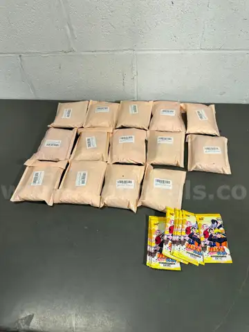 Lot of 15 Packs of Yellow Naruto Trading Cards, 12 Packs Each-WILL SHIP
