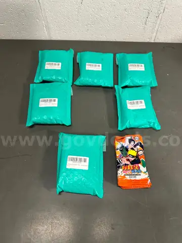 Lot of 7 Packs of Orange Naruto Trading Cards, 12 Packs Each-WILL SHIP