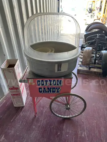 Used Gold Metal The Breeze Model 3030 Cotton Candy Machine W/Cart-WILL SHIP