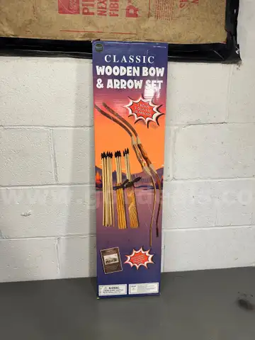 Classic Wooden Bow &#x26; Arrow Set-WILL SHIP