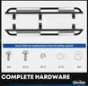 6&#x22; Running Boards for 2007-2018 Jeep Wrangler JK &#x26; Unlimited 4 Door, Black Silver Powder Coated Nerf Bar-WILL SHIP
