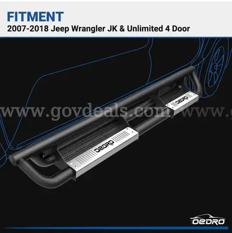 6&#x22; Running Boards for 2007-2018 Jeep Wrangler JK &#x26; Unlimited 4 Door, Black Silver Powder Coated Nerf Bar-WILL SHIP