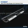 6&#x22; Running Boards for 2007-2018 Jeep Wrangler JK &#x26; Unlimited 4 Door, Black Silver Powder Coated Nerf Bar-WILL SHIP