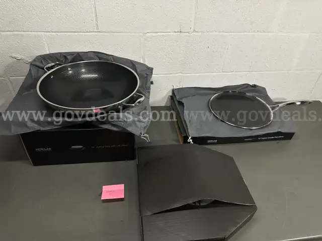 Lot of Brand New Hexclad Cookware, 14&#x201D; Wok &#x26; 12&#x201D; Griddle-Will Ship