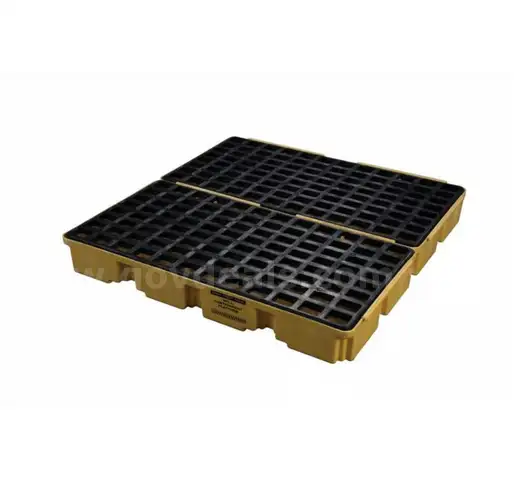 4 Drum, 30 Gallon Sump Capacity, Modular Spill Containment Platform without Drain, Yellow 1634-WILL SHIP