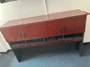 Wood Storage Cabinet with Open Shelf Base