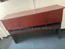 Wood Storage Cabinet with Open Shelf Base