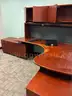 One lot of cherry wood office furniture