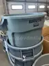 Brute 32 gal. Gray Round Vented Trash Can without lid QTY: 7