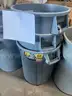Brute 32 gal. Gray Round Vented Trash Can without lid QTY: 7