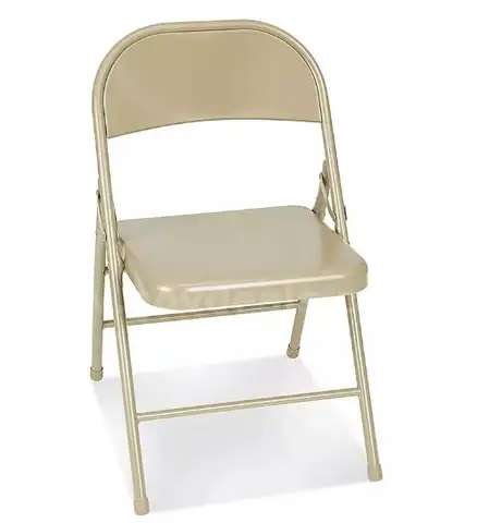 Economy Folding Chair -BEIGE///////25 CHAIRS ARE AVAILABLE/USED BUT GOOD CONDITION