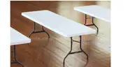 ULINE Utility Table, 8 Feet, White Granite, 96&#x22;&#x22;&#x22; NON FOLDING ( ONE AVAILABLE)///USED BUT GOOD CONDITION