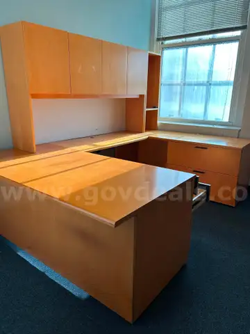 1 Lot of Used Honey Blonde Wood Office Furniture