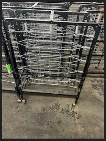 Twin metal foldable cot used 39&#x22;x 80&#x22;X14&#x22; measurements. Qty: 90
