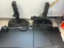 Office monitor lifts for 2 screens