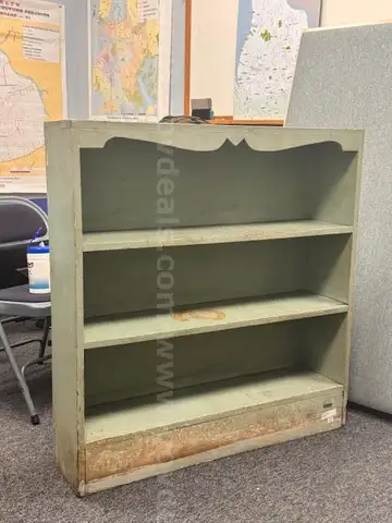 vintage green bookcase for auction