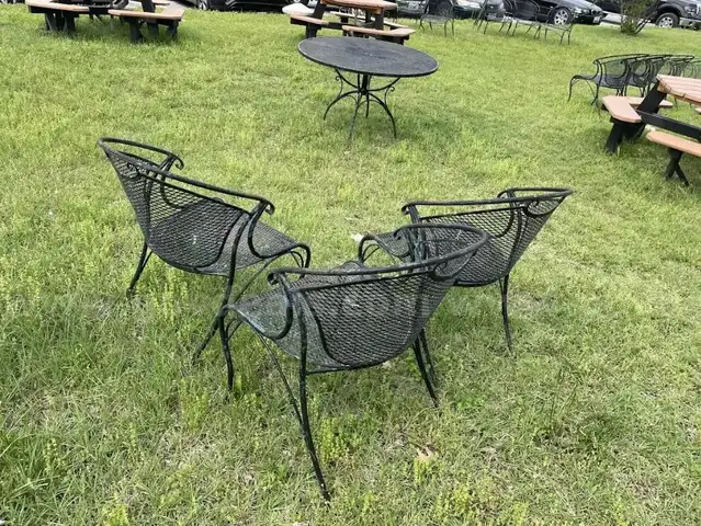 Metal Patio Furniture - chairs (22), tables (14), loveseat (1)