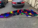 Carpet for Bowling or Skating Center - glows in black light - 1 full roll plus scraps