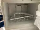 Refrigerator, microwave, Keurig, chairs, tables